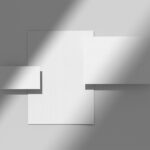 Front View of a Floating Corporate Stationery with Overlay Shadows Mockup