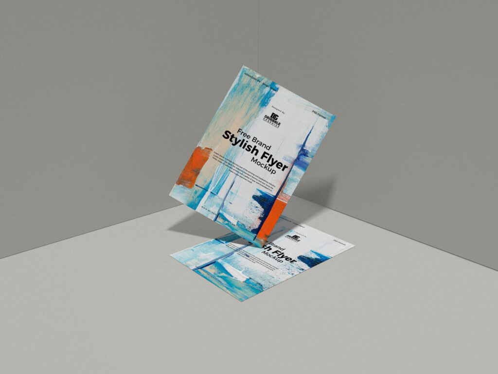 Front View of a Floating Flyer Mockup