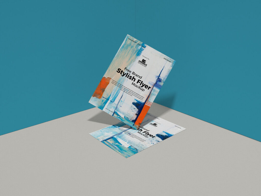 Front View of a Floating Flyer Mockup