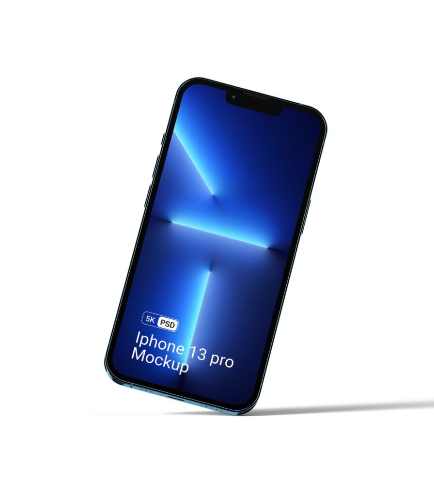 Front View of a Floating iPhone 13 Pro Mockup