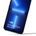 Front View of a Floating iPhone 13 Pro Mockup