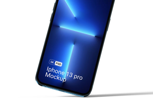 Front View of a Floating iPhone 13 Pro Mockup