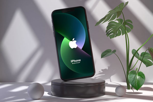 Front View of a Floating iPhone Mockup