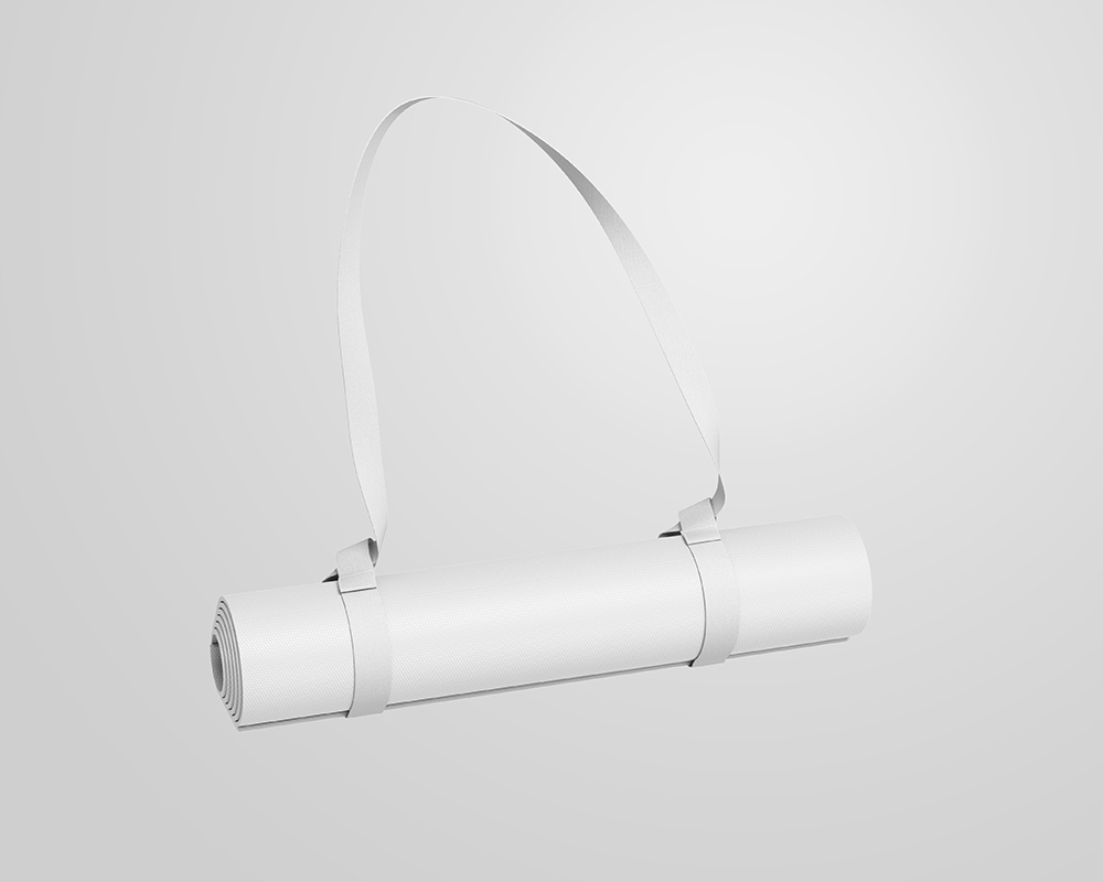 Front View of a Floating Rolled Yoga Mat Mockup