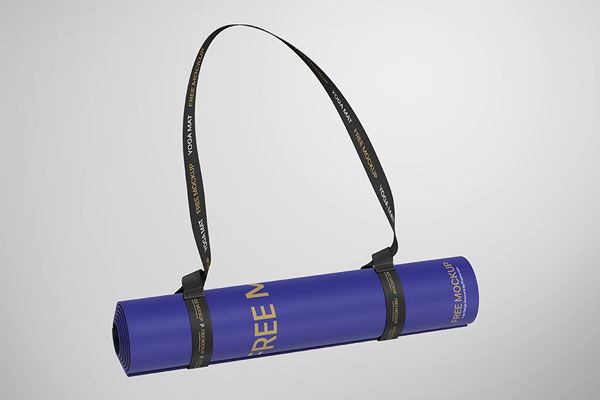 Front View of a Floating Rolled Yoga Mat Mockup