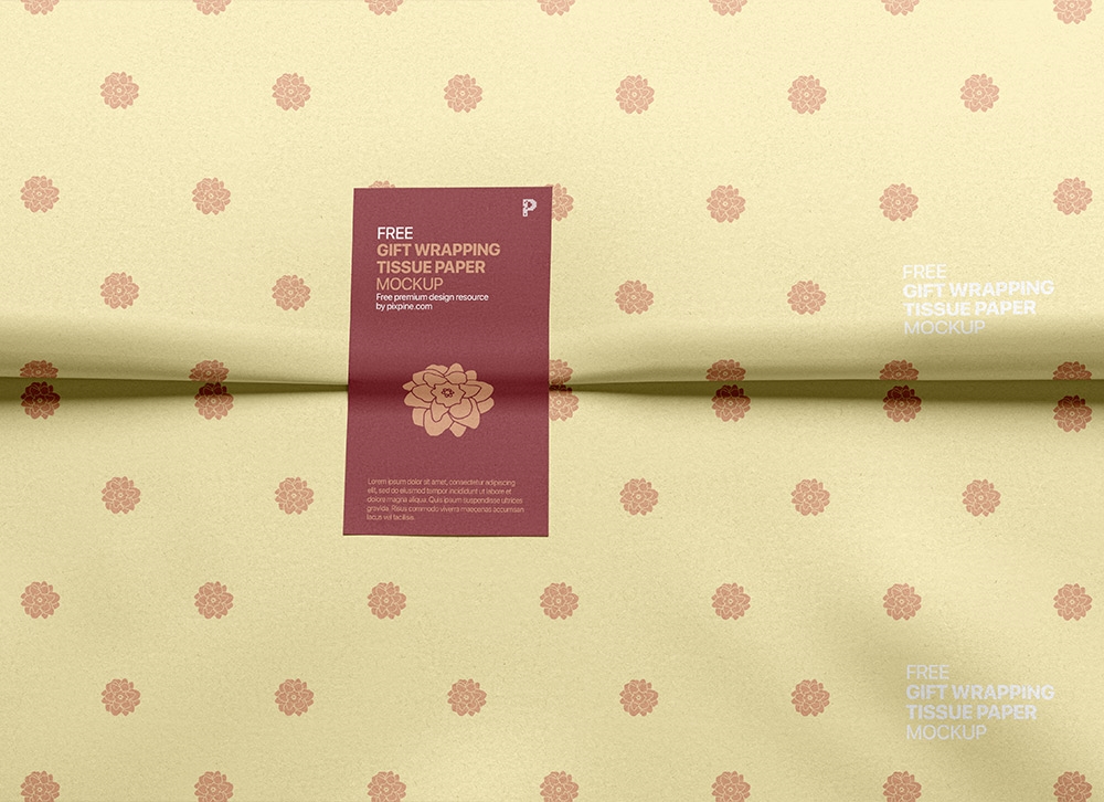 Front View of a Folded Wrapping Tissue Paper Mockup