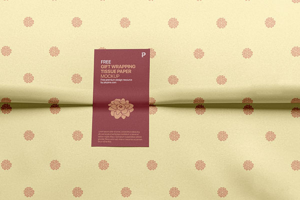 Front View of a Folded Wrapping Tissue Paper Mockup