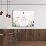 Front View of a Frame in Modern Restaurant Mockup