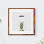Front View of a Framed Square Poster Mockup