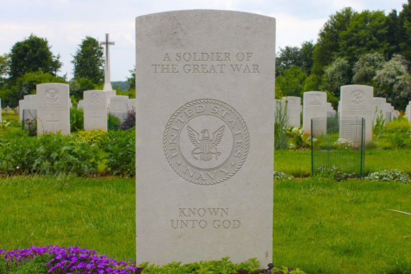 Front View of a Gravestone Lettering in a Cemetery Mockup