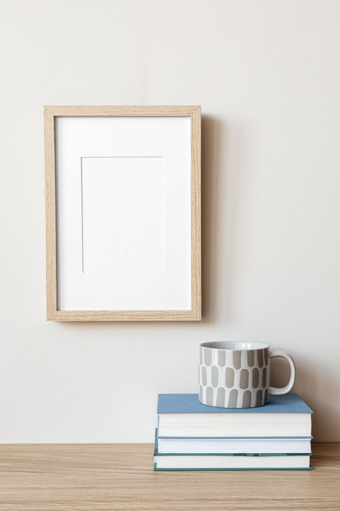 Front View of a Hanged Wooden Frame Mockup
