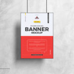 Front View of a Hanging Banner Mockup