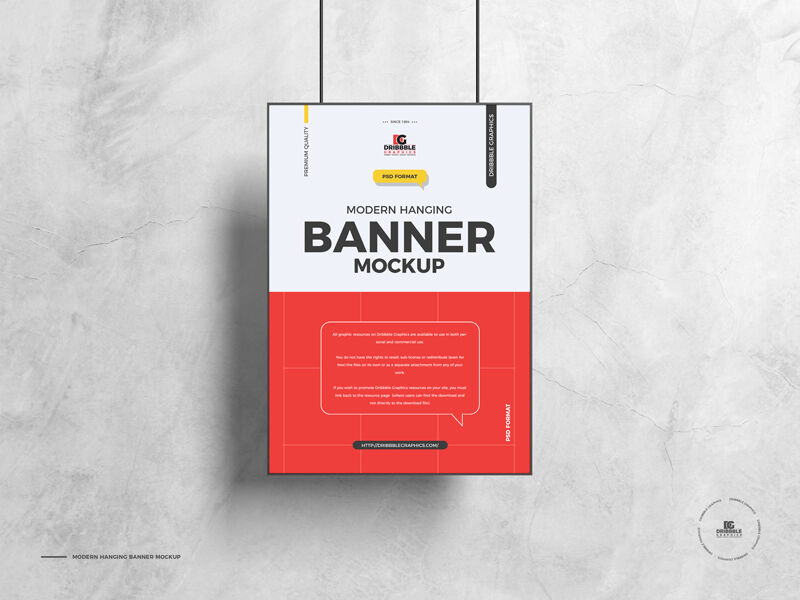 Front View of a Hanging Banner Mockup