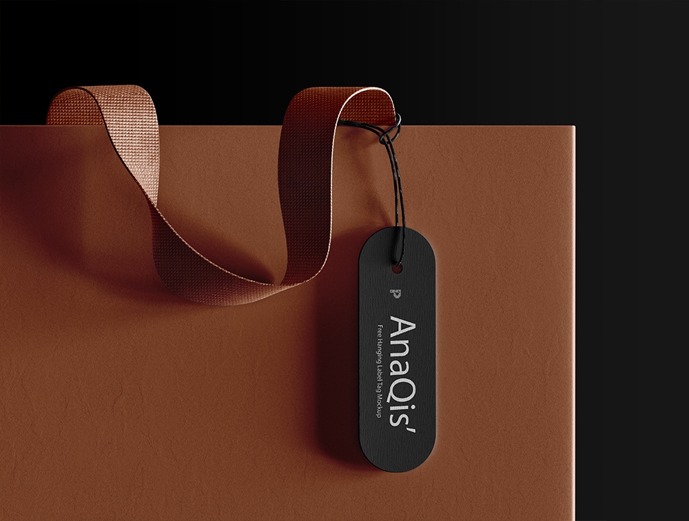 Front View of a Hanging Label Tag Mockup