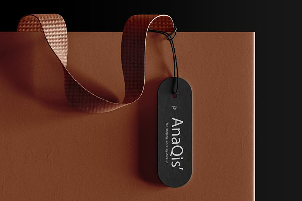 Front View of a Hanging Label Tag Mockup