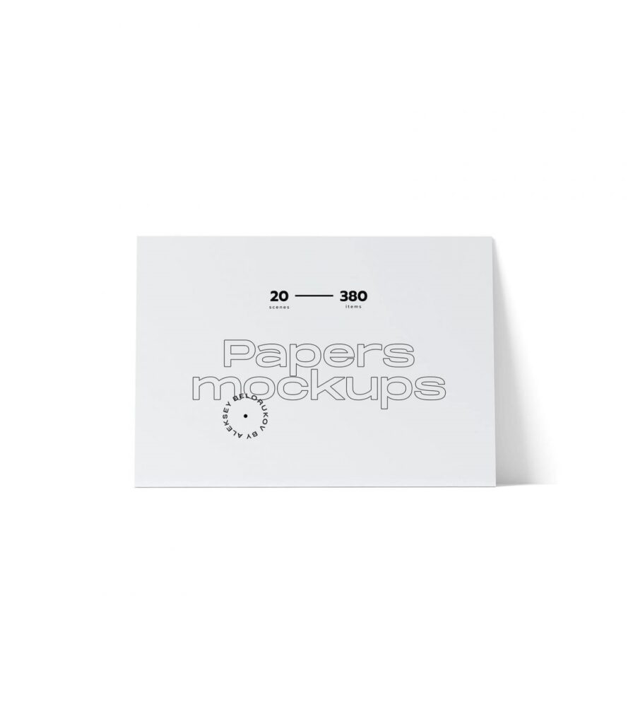 Front View of a Horizontal Paper Mockup