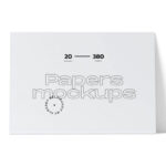 Front View of a Horizontal Paper Mockup