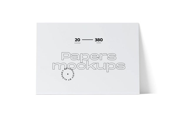 Front View of a Horizontal Paper Mockup