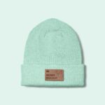 Front View of a Labeled Beanie Mockup