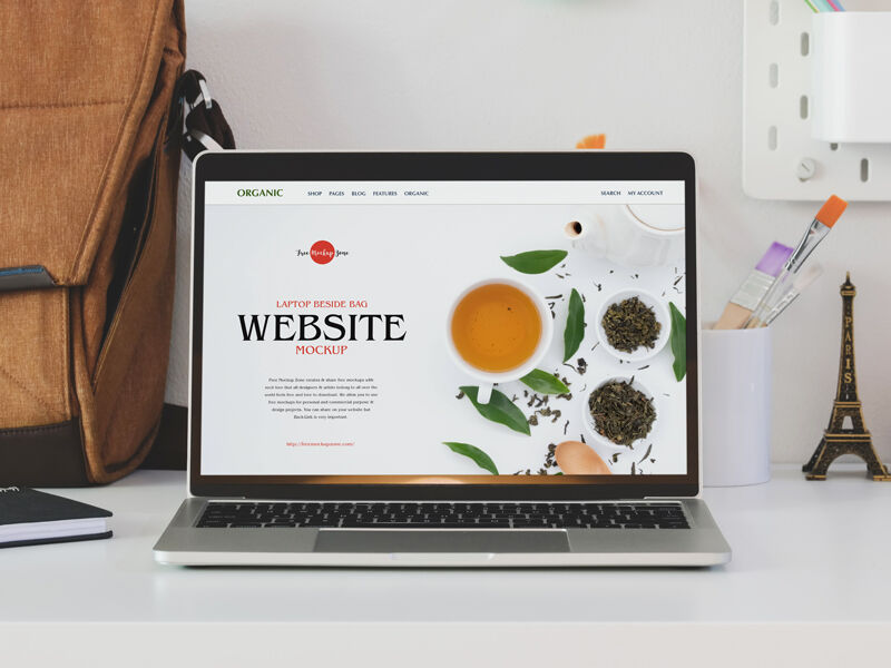 Front View of a Laptop Mockup in Realistic Setting
