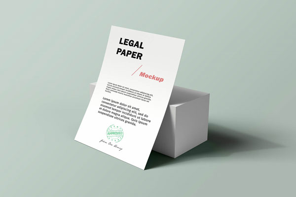 Front View of a Legal A4 Paper Mockup