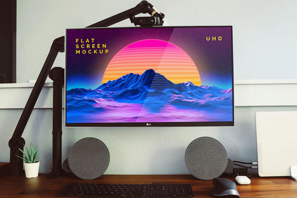 Front View of a LG Flat Screen Monitor Mockup