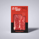 Front View of a Meat Cutout Box Packaging Mockup