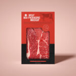 Front View of a Meat Cutout Box Packaging Mockup