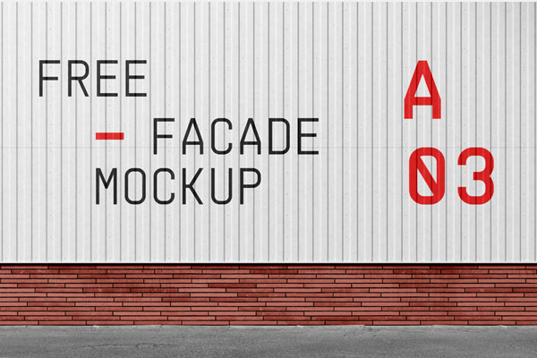 Front View of a Metal Facade Mockup