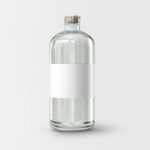 Front View of a Metallic Cap Clear Water Glass Bottle Mockup