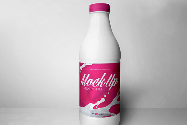 Front View of a Milk Bottle Mockup