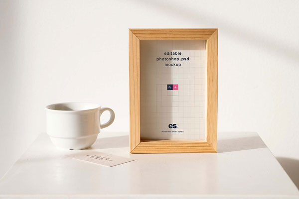 Front View of a Mini Wooden Frame Mockup