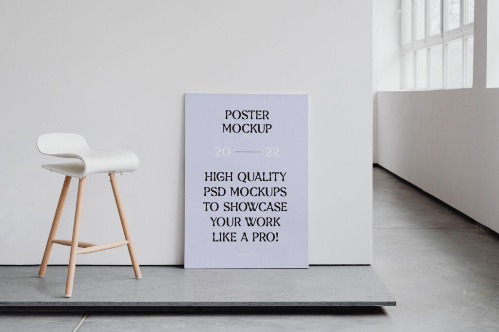 Front View of a Minimal Picture Mockup in Studio