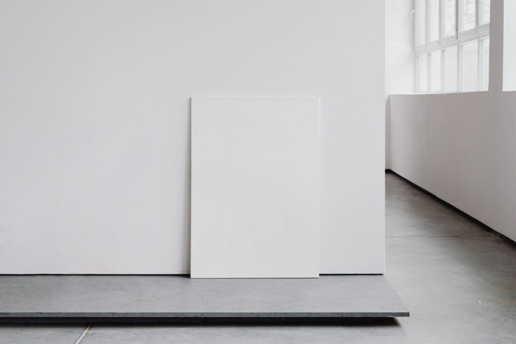 Front View of a Minimal Picture Mockup in Studio