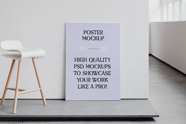 Front View of a Minimal Picture Mockup in Studio
