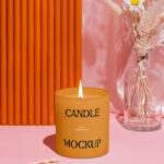 Front View of a Minimalistic Candle Mockup