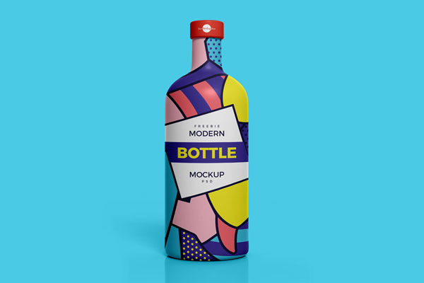 Front View of a Modern Brand Bottle Mockup