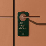Front View of a Modern Door Hanger Mockup