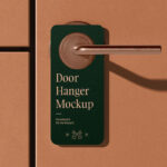 Front View of a Modern Door Hanger Mockup