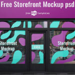 Front View of Modern Storefront Mockup