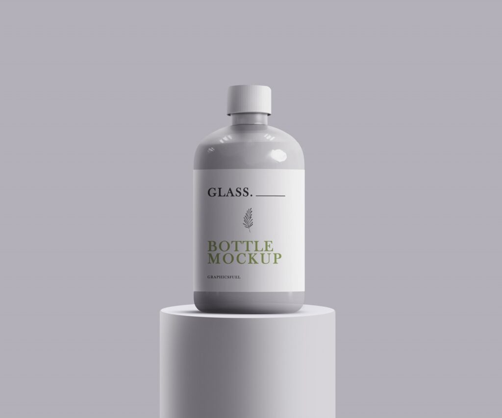 Front View of a Multipurpose Glass Bottle Mockup