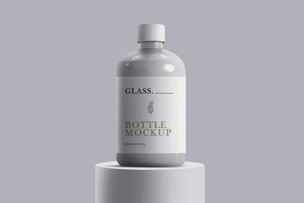 Front View of a Multipurpose Glass Bottle Mockup