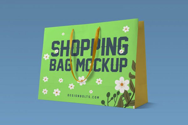 Front View of a Paper Shopping Bag Mockup