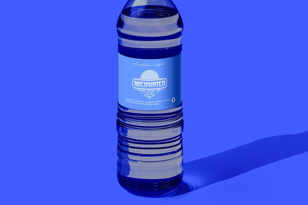 Front View of a Plastic Water Bottle Mockup