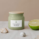 Front View of a Porcelain Cosmetics Bath Jar Mockup