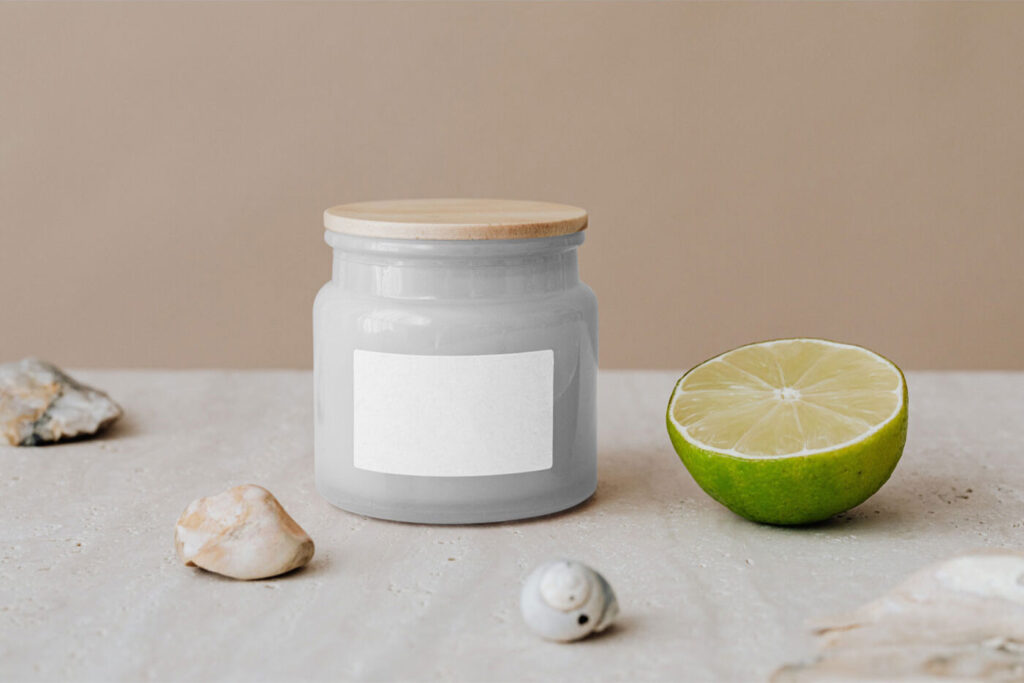 Front View of a Porcelain Cosmetics Bath Jar Mockup