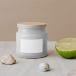 Front View of a Porcelain Cosmetics Bath Jar Mockup