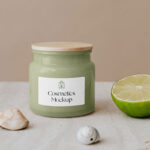 Front View of a Porcelain Cosmetics Bath Jar Mockup