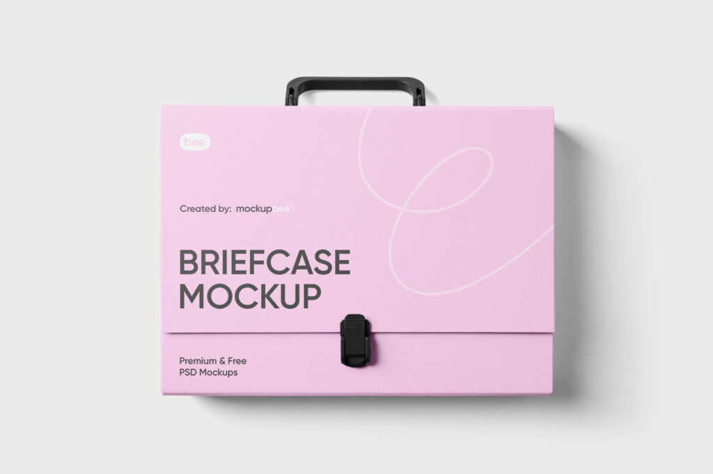 Front View of a Realistic Briefcase Mockup