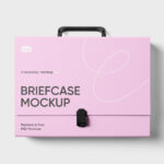 Front View of a Realistic Briefcase Mockup